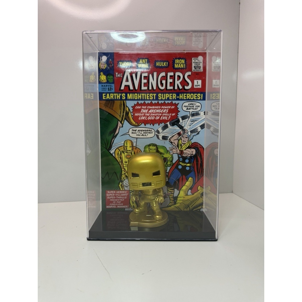 Funko Pop! Comic Cover Avengers #1 Gold Iron‎ Man – With Case (Read Desc)